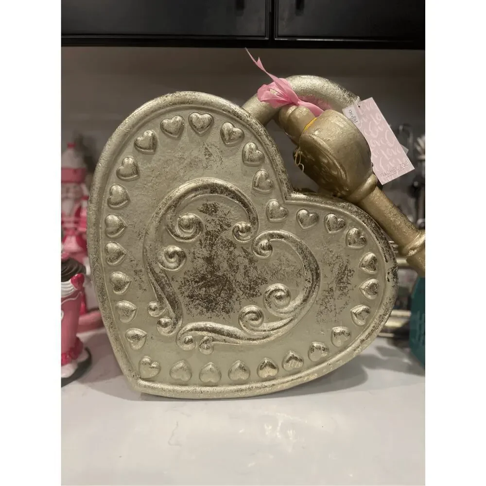 Tik Tok Viral Valentine’s Day Rachel Zoe Xtra Large Gold Heart With Key